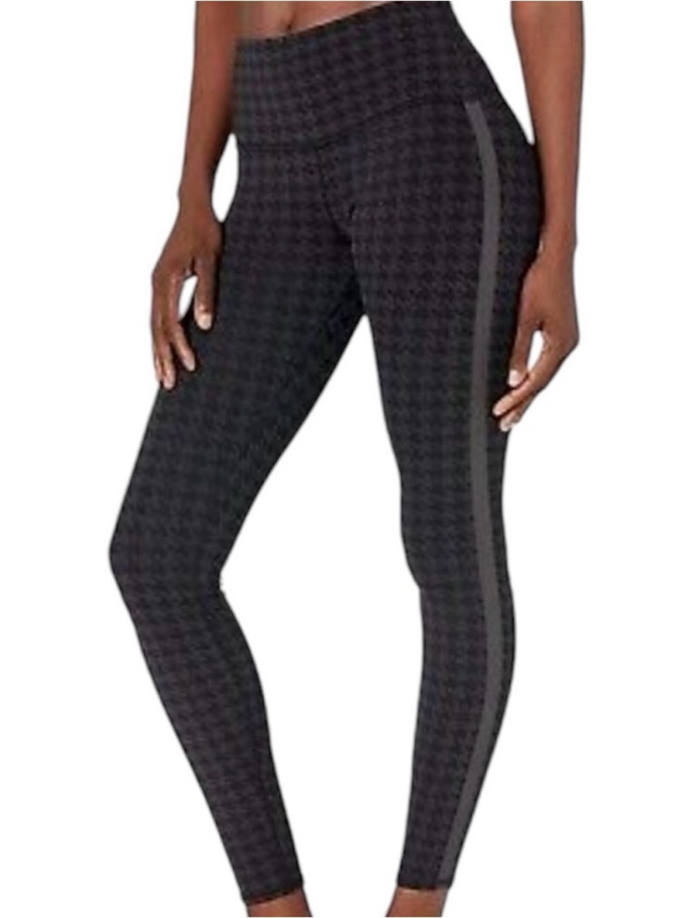 Alo High-Waist Black Houndstooth Performance Leggings